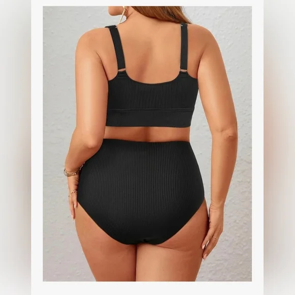 Ribbed High Waisted Bikini #1079 - Picture 5 of 14